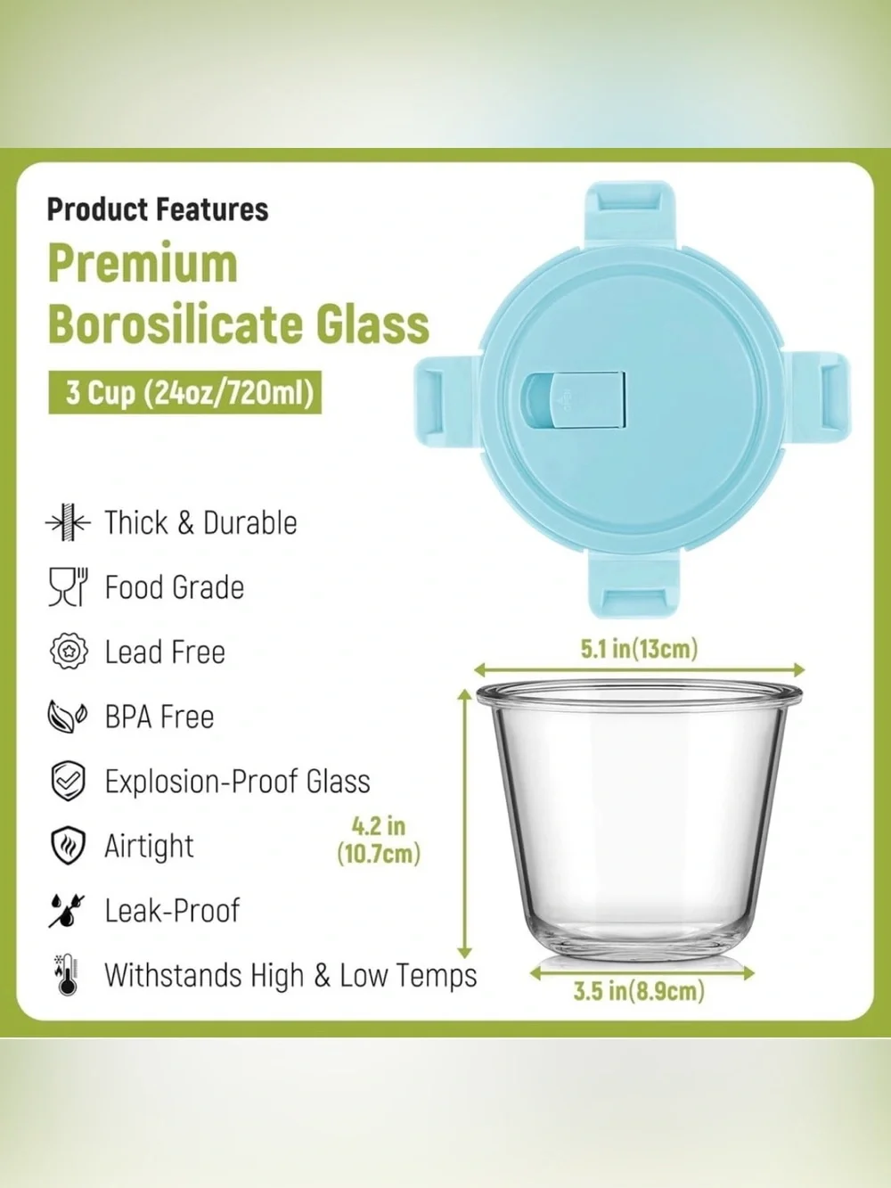 Glass Food Containers with Airtight Lids